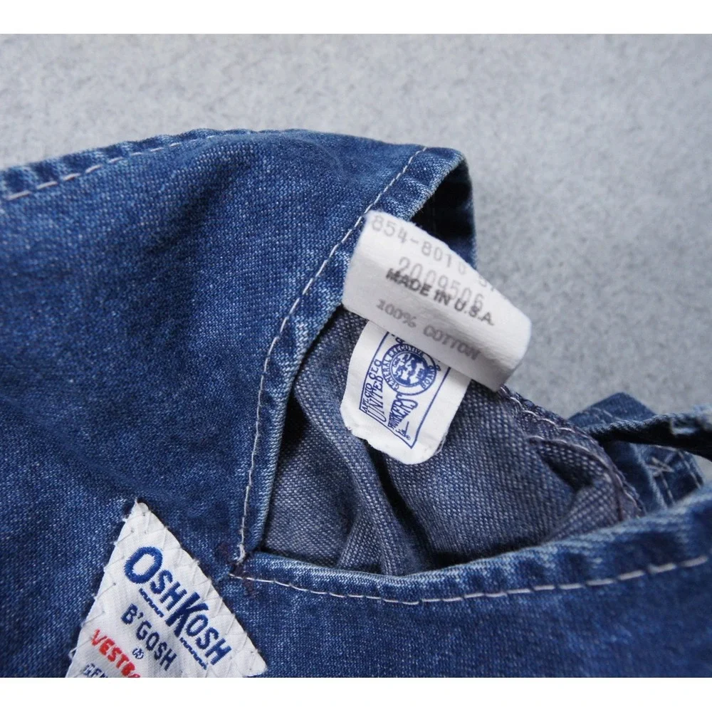 Vintage OshKosh Bgosh Vestbak Denim Footed Overalls Blue Made in USA 6-9 Months